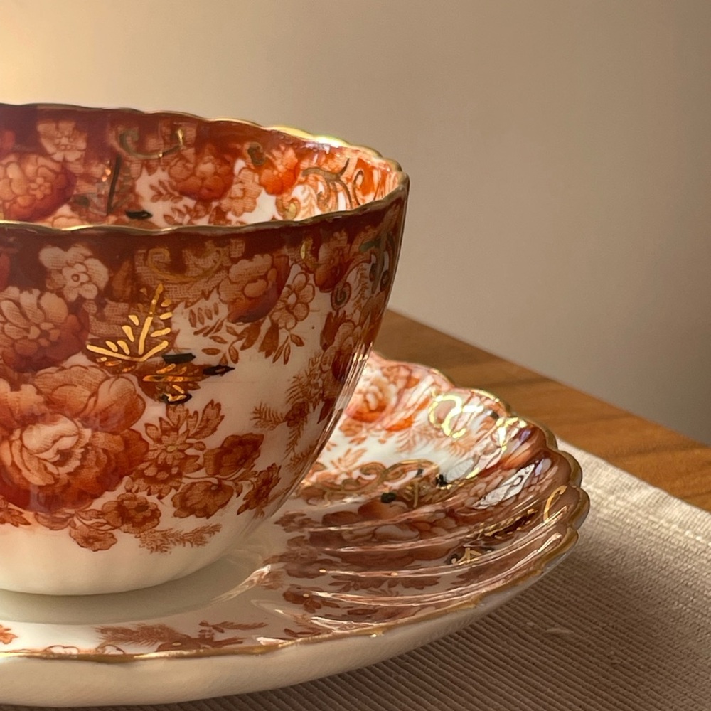 Victorian Radfords Fenton Bone China Tea cup and saucer. Mint. Antique